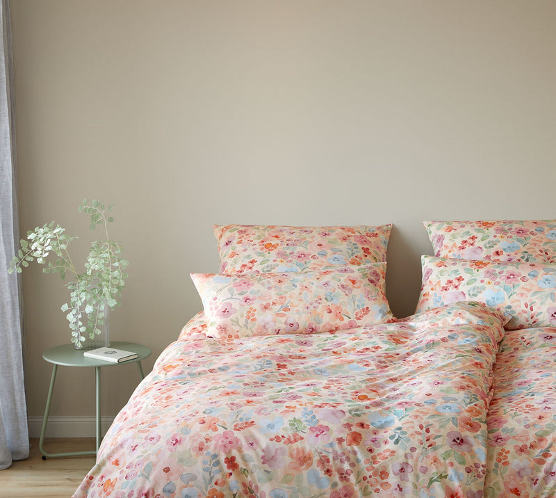 Interlock Jersey Bettwäsche Gentle Jersey mit Blüten-Allover – Apricot