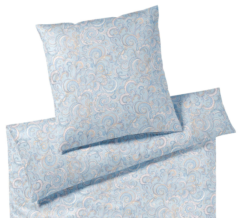 Interlock Jersey Bettwäsche Grace mit Paisley-Muster – Bleu