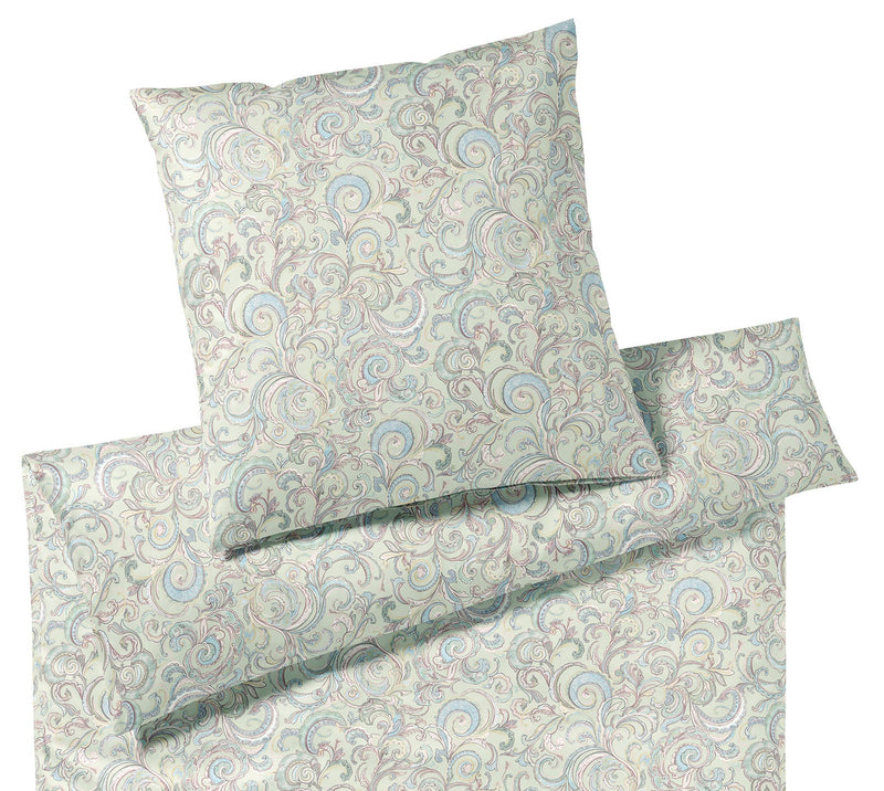 Interlock Jersey Bettwäsche Grace mit Paisley-Muster – Zartgrün