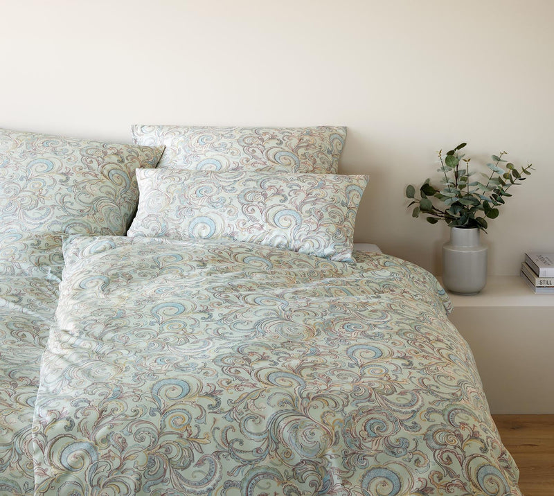 Interlock Jersey Bettwäsche Grace mit Paisley-Muster – Zartgrün
