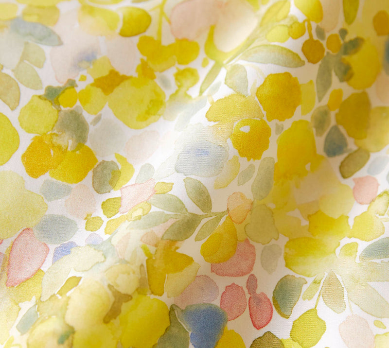 Interlock Jersey Bettwäsche Mimosa Jersey mit Blütenmotiv – Zitronengelb