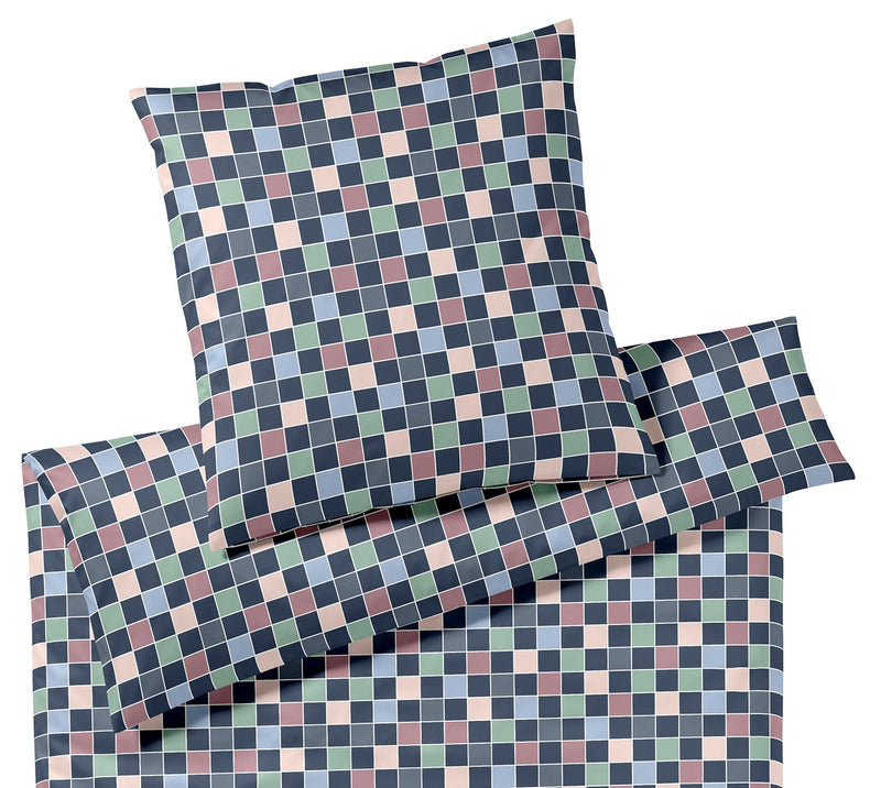 Interlock Jersey Bettwäsche Scrabble Jersey mit Schachbrett-Karo – Nachtblau