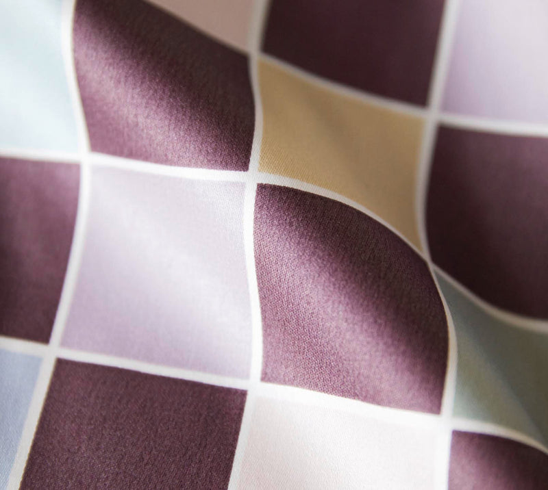 Interlock Jersey Bettwäsche Scrabble Jersey mit Schachbrett-Karo – Merlot