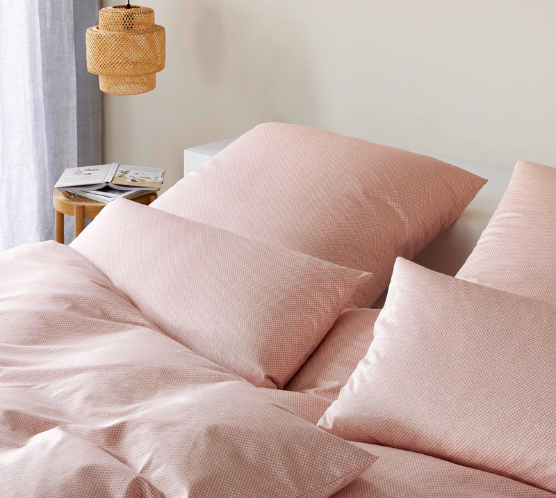Interlock Jersey Bettwäsche Twine mit Struktur-Allover – Koralle