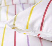 Mako Batist Bettwäsche Little mit bunten Streifen – Weiß