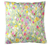 Mako Batist Bettwäsche Tulpen mit Blumenmotiv – Blau