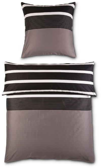 Satin-Bettwäsche Modernclassic 8468 nougat-schwarz