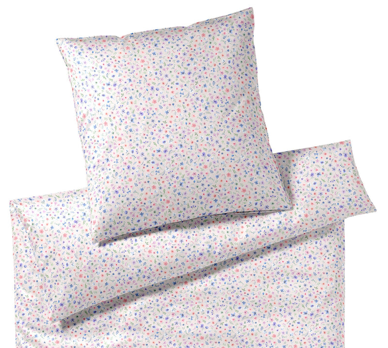 Mako Satin Bettwäsche Beauties mit Millefleurs-Muster – Sand