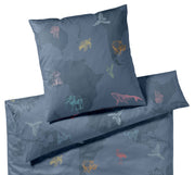 Mako Satin Bettwäsche Explorer mit Tiermotiven – Ozeanblau
