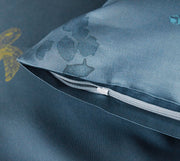 Mako Satin Bettwäsche Explorer mit Tiermotiven – Ozeanblau