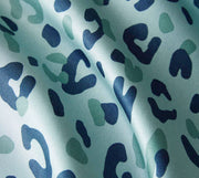 Mako Satin Bettwäsche Leolook mit Leo-Muster – Aquagrün