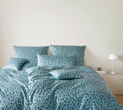 Mako Satin Bettwäsche Leolook mit Leo-Muster – Aquagrün