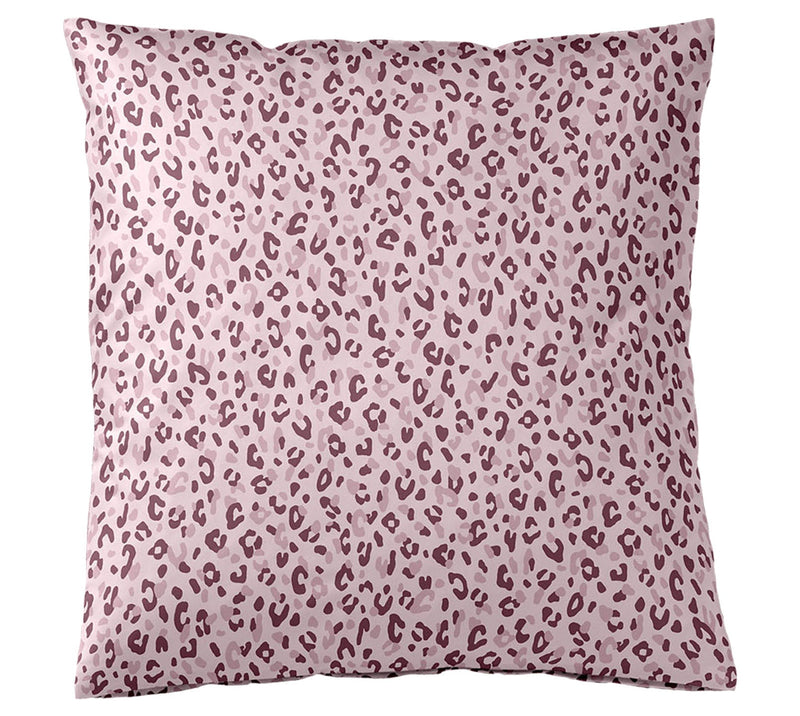 Mako Satin Bettwäsche Leolook mit Leo-Muster – Rose-Bordeaux