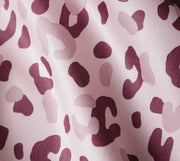 Mako Satin Bettwäsche Leolook mit Leo-Muster – Rose-Bordeaux