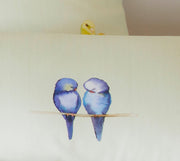 Mako Satin Bettwäsche Lovebirds mit Vogelmotiv – Lindgrün