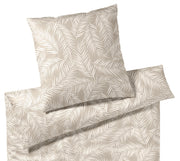 Mako Satin Bettwäsche Maison Leaves mit Palmblatt-Motiv – Natur