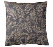 Mako Satin Bettwäsche Maison Leaves mit Palmblatt-Motiv – Basalt
