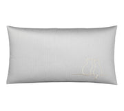 Mako Satin Kissenbezug It's You & Me mit Katzenstickerei – Creme
