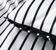 Mako Satin Wende-Bettwäsche Lined mit Streifen – Schwarz-Weiß