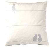 Mako Satin Wende-Bettwäsche You & Me mit Katzenmotiv – Creme