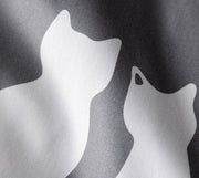 Mako Satin Wende-Bettwäsche You & Me mit Katzenmotiv – Anthrazit