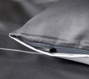 Mako Satin Wende-Bettwäsche You & Me mit Katzenmotiv – Anthrazit