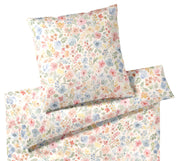Seiden-Satin Bettwäsche Gentle mit Blüten-Allover – Creme