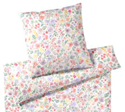 Seiden-Satin Bettwäsche Gentle mit Blüten-Allover – Weiß