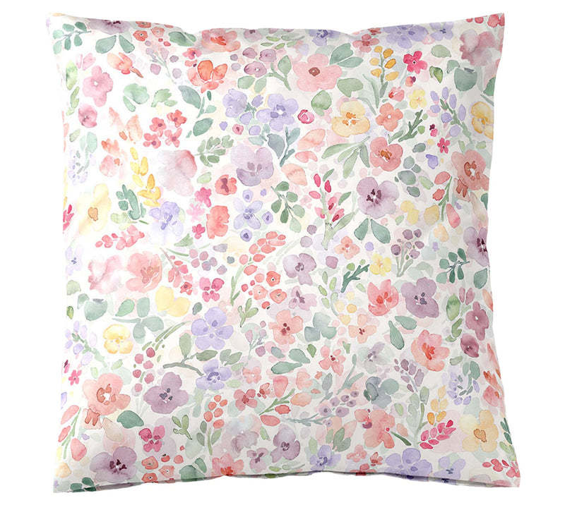 Seiden-Satin Bettwäsche Gentle mit Blüten-Allover – Weiß