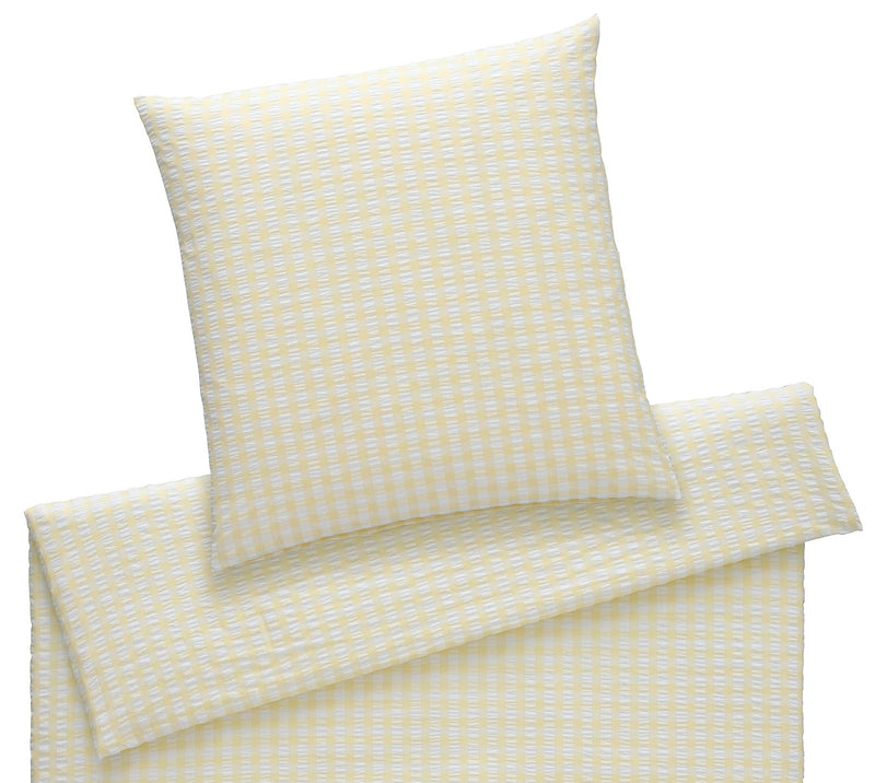 Seersucker Bettwäsche Lilly mit Ton-in-Ton-Karo – Buttergelb