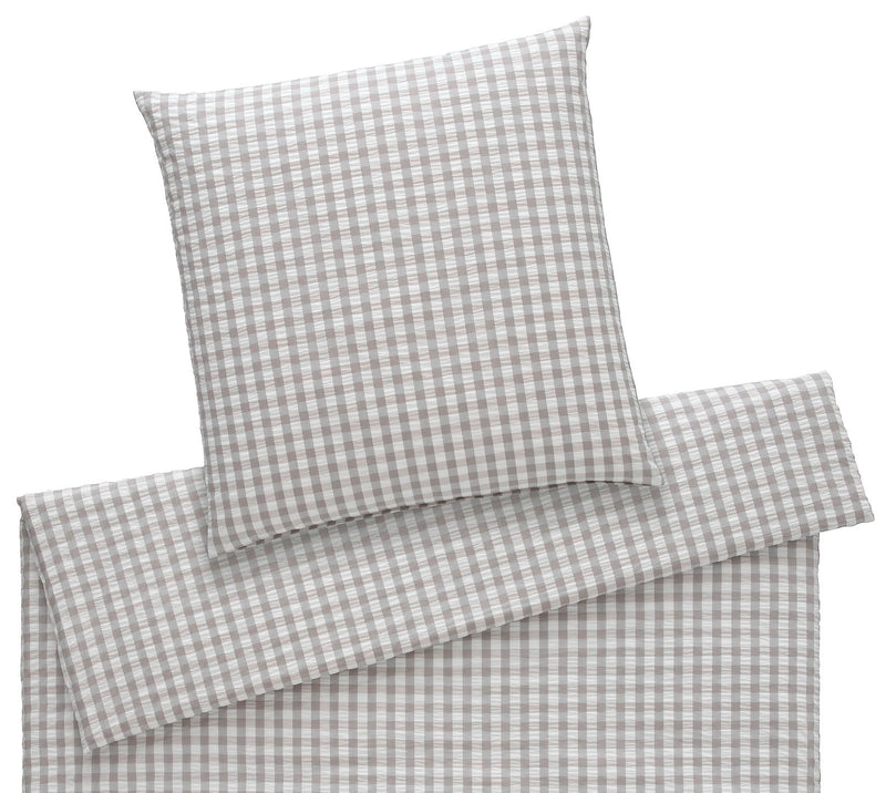 Seersucker Bettwäsche Lilly mit Ton-in-Ton-Karo – Graphit