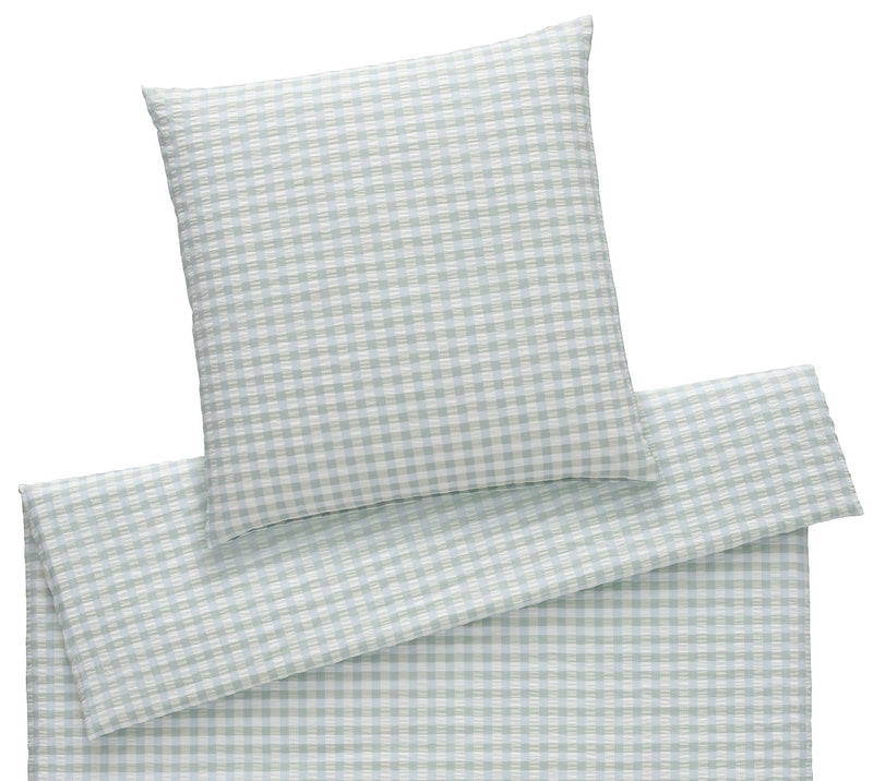 Seersucker Bettwäsche Lilly mit Ton-in-Ton-Karo – Salbei