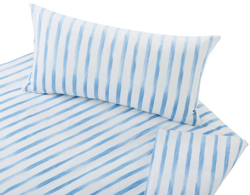 Bio Satin-Bettwäsche Aquarell Streifen