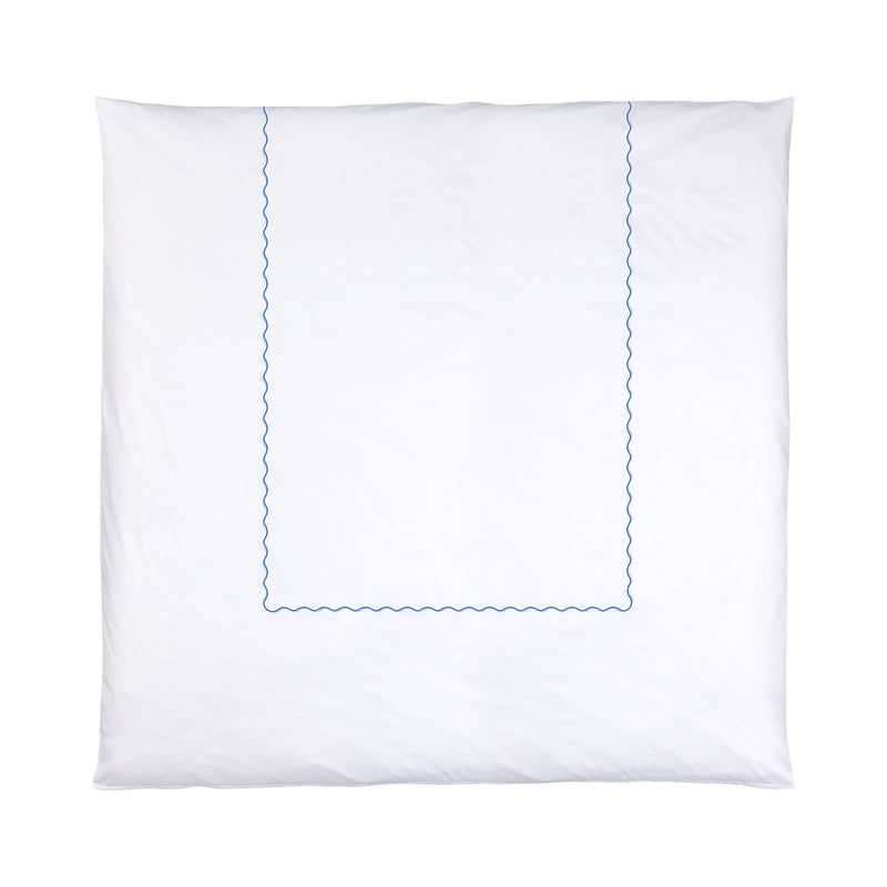 Satin-Bettwäsche Onda – Taubenblau