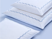 Satin-Bettwäsche Onda – Taubenblau