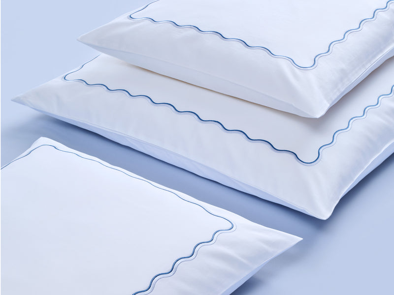 Satin-Bettwäsche Onda – Taubenblau