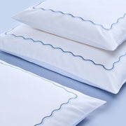 Satin-Bettwäsche Onda – Taubenblau