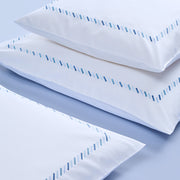 Satin-Bettwäsche Rayas – Taubenblau