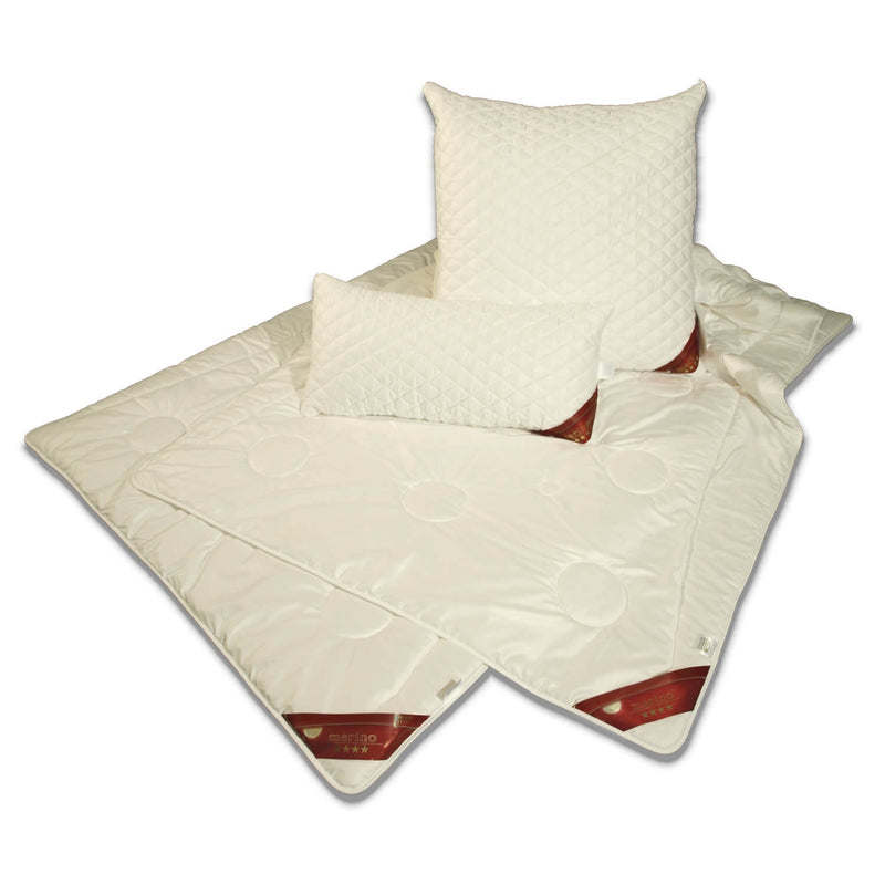 Duo-Leichtsteppbett Merino Natur