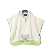 Koala: Poncho für Kinder mit Kapuze aus Luxus Baumwolle – Grün