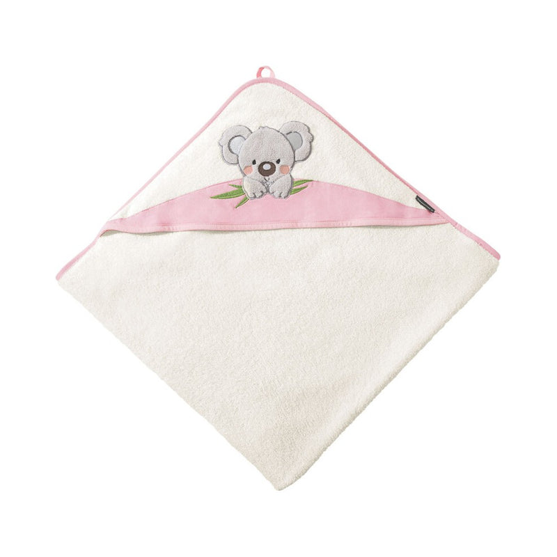 Koala: Kapuzenlaken für Kinder aus Luxus Baumwolle – Rosa