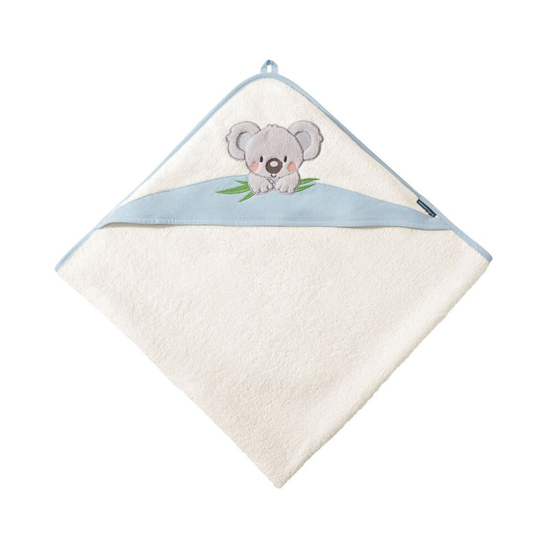 Koala: Kapuzenlaken für Kinder aus Luxus Baumwolle – Blau