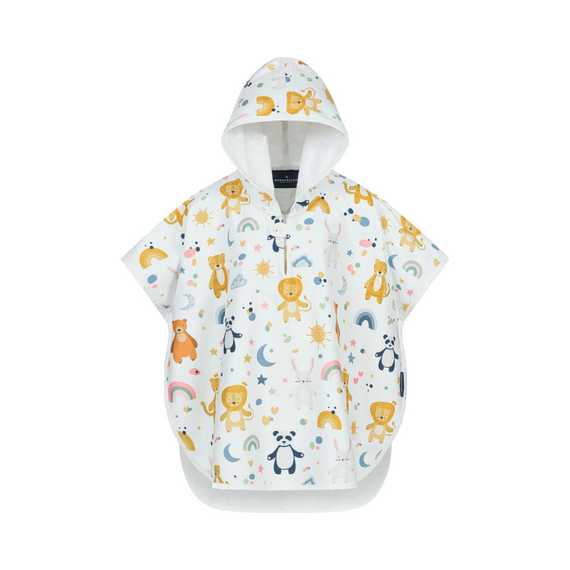 Regenbogen: Poncho für Kinder – Weiß