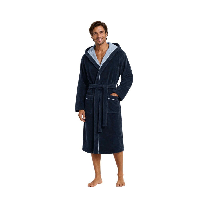 Daniel: Multifaser-Bademantel Herren mit Kapuze - Test "sehr gut" – Marine/Blau