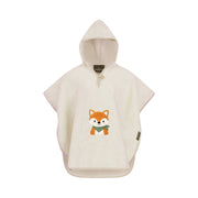 Fuchs: Poncho für Kinder mit Kapuze in Microcotton-Qualität – Beige
