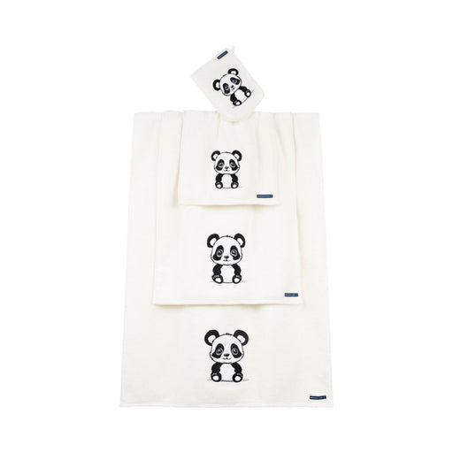 Panda: Handtuch-Serie für Kinder aus Baumwolle – Creme/Natur/Beige
