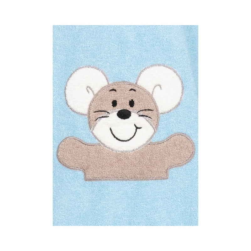 Maus: Poncho für Kinder aus Baumwolle – Blau