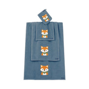 Fuchs: Handtuch-Serie für Kinder aus Microcotton – Blau
