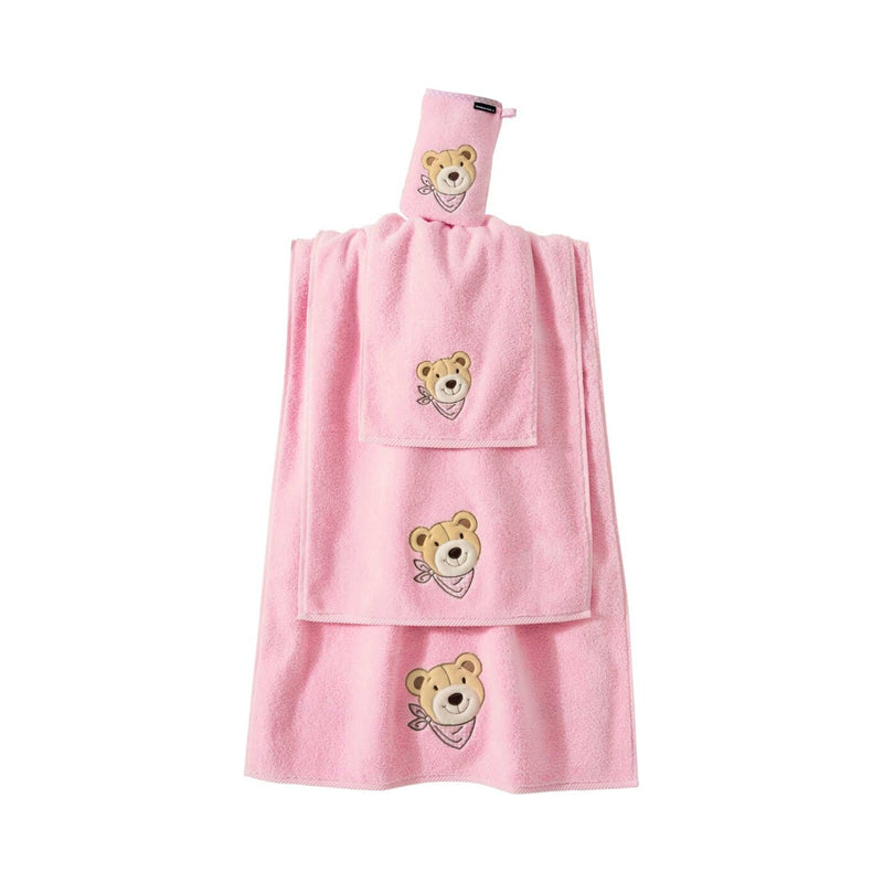Bär: Handtuch-Serie für Kinder aus Luxus Baumwolle – Rosa