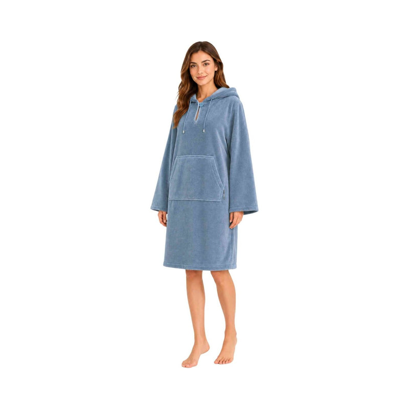 Malu: Multifaser-Poncho für Damen mit Kapuze - Test "sehr gut" – Jeansblau
